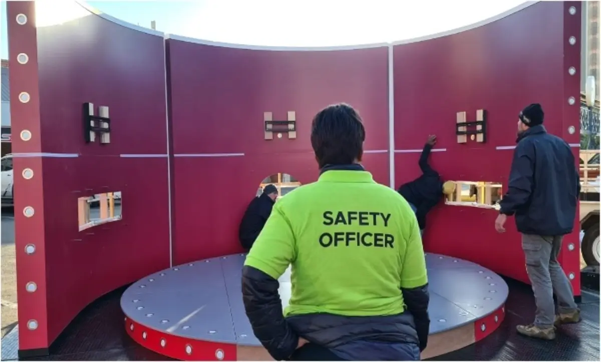 Safety officer at work shown in the ESI tourism portfolio